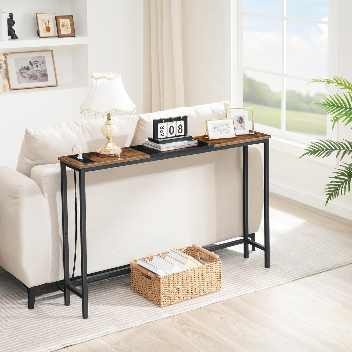 Narrow Console Table with Power Outlets W456078