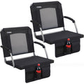 2 Pack Black Stadium Seats with Back Support & Armrests C8041