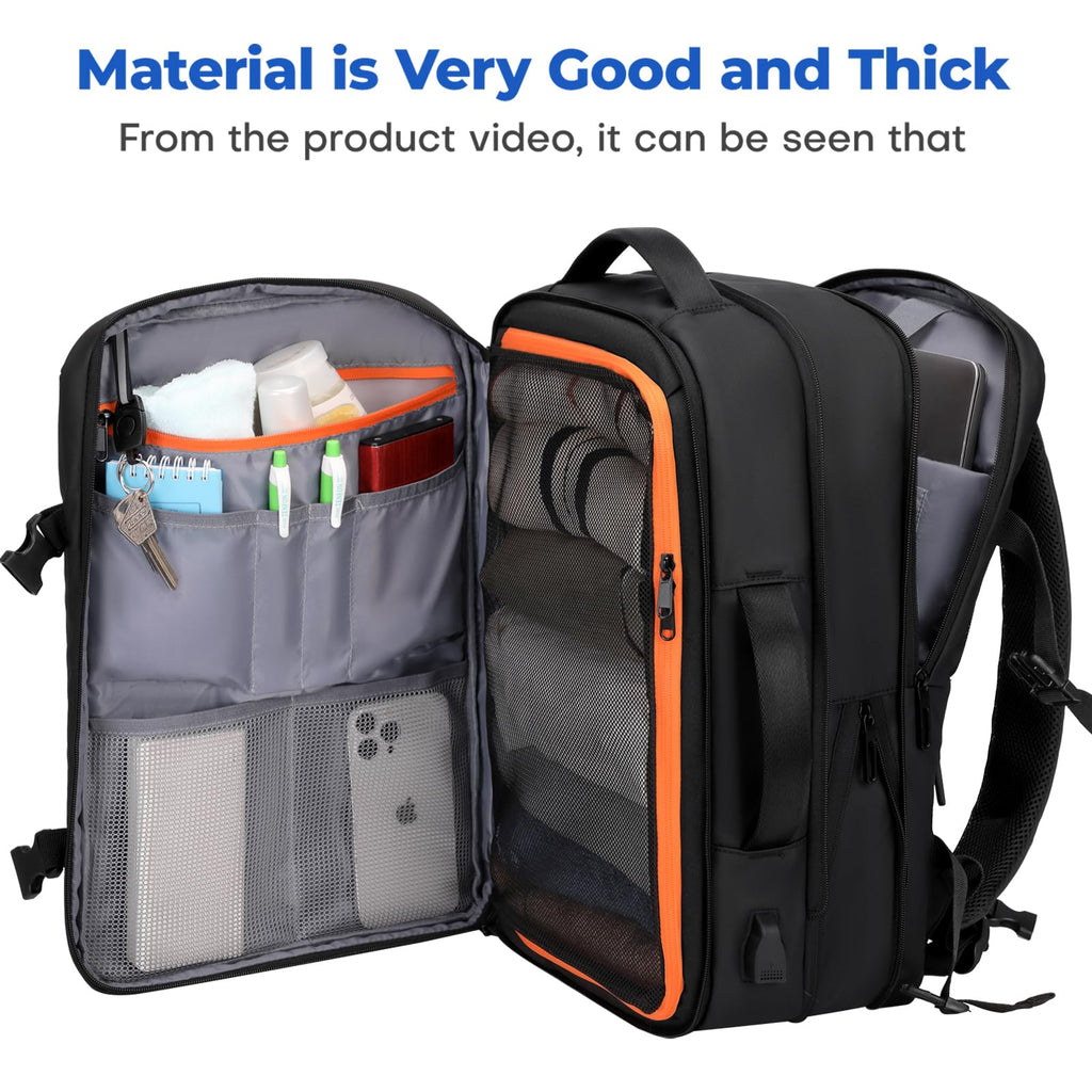 Carry On Travel Backpack Black E23387