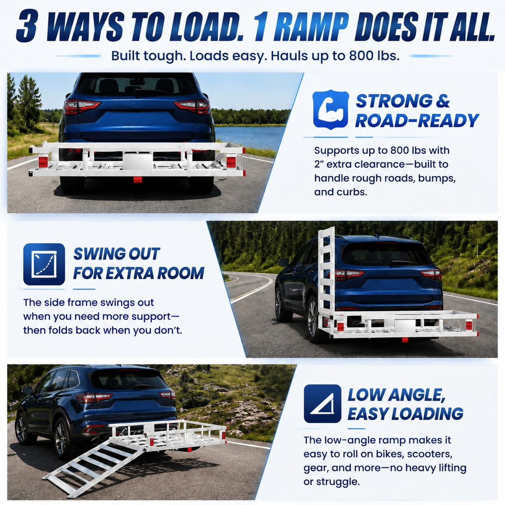 Aluminum Hitch Cargo Carrier with Ramp R123696
