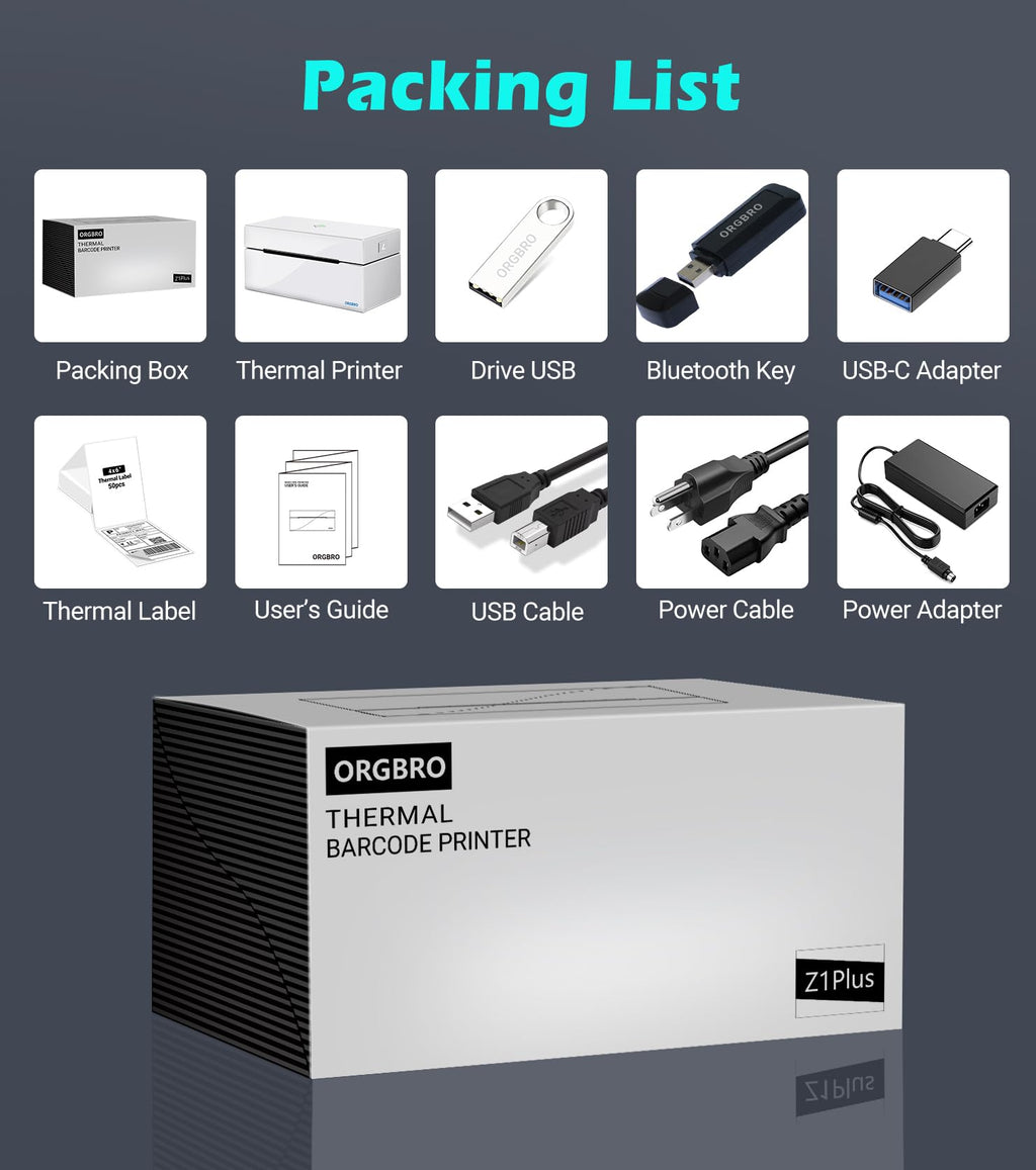 Thermal Shipping Label Printer, 4x6 Bluetooth Label Maker U523927