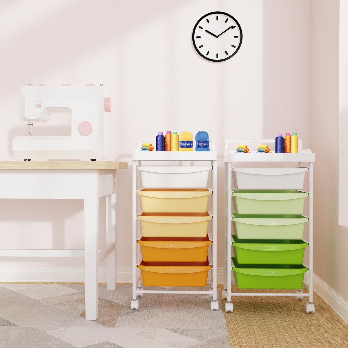 5 Drawers Plastic Rolling Storage Cart with Wheels R887