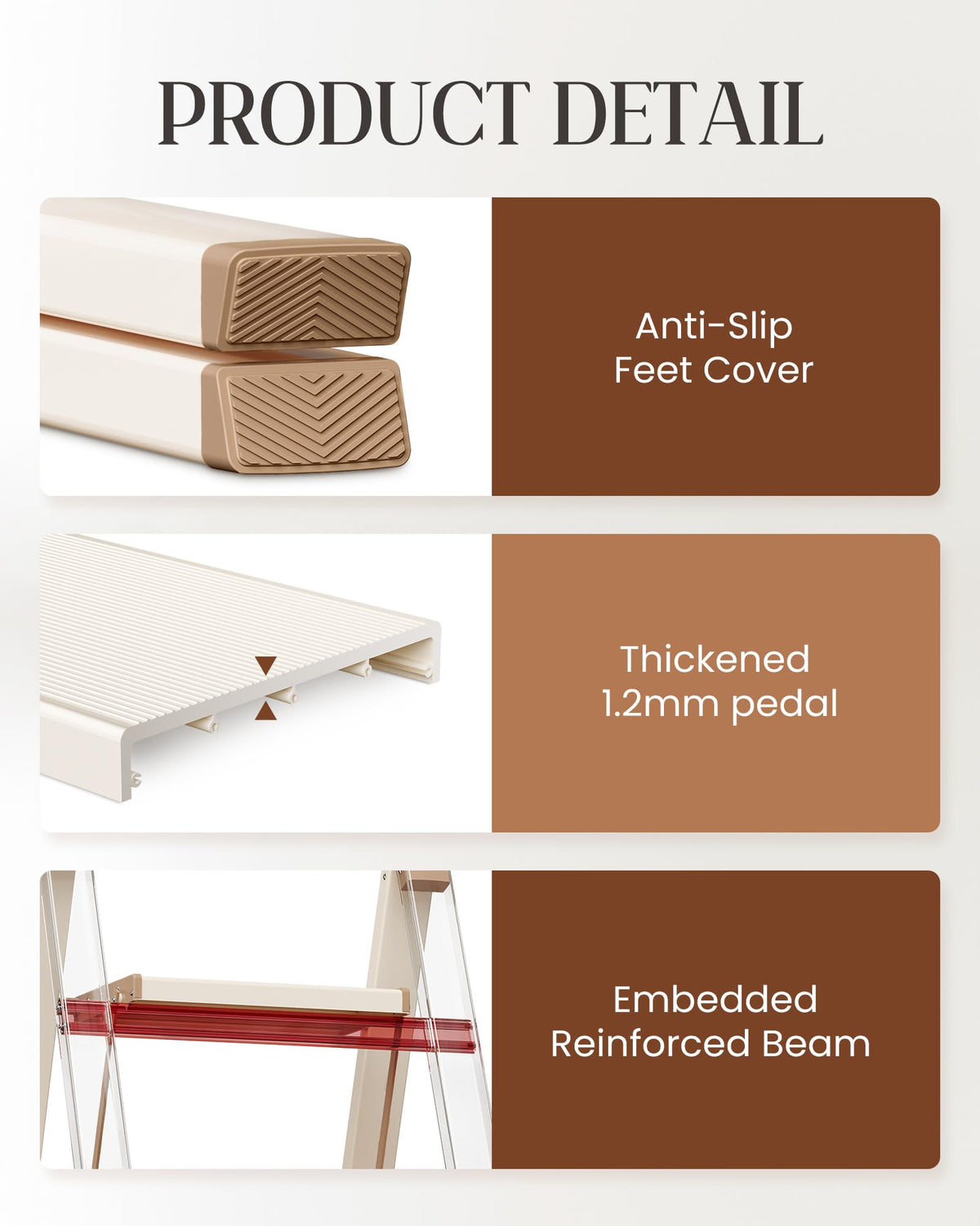 4 Step Ladder with Anti-Slip Wide Pedal G286