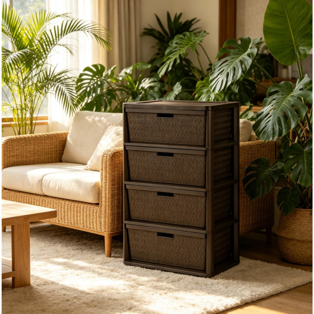 Brown Plastic Storage Organizer Tower B2312
