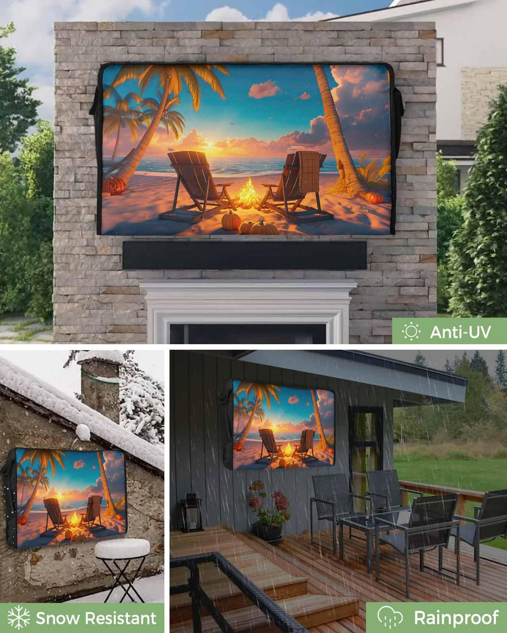 Waterproof Weatherproof Outdoor TV Cover for 30 to 32 Inch Flat Screen J554614
