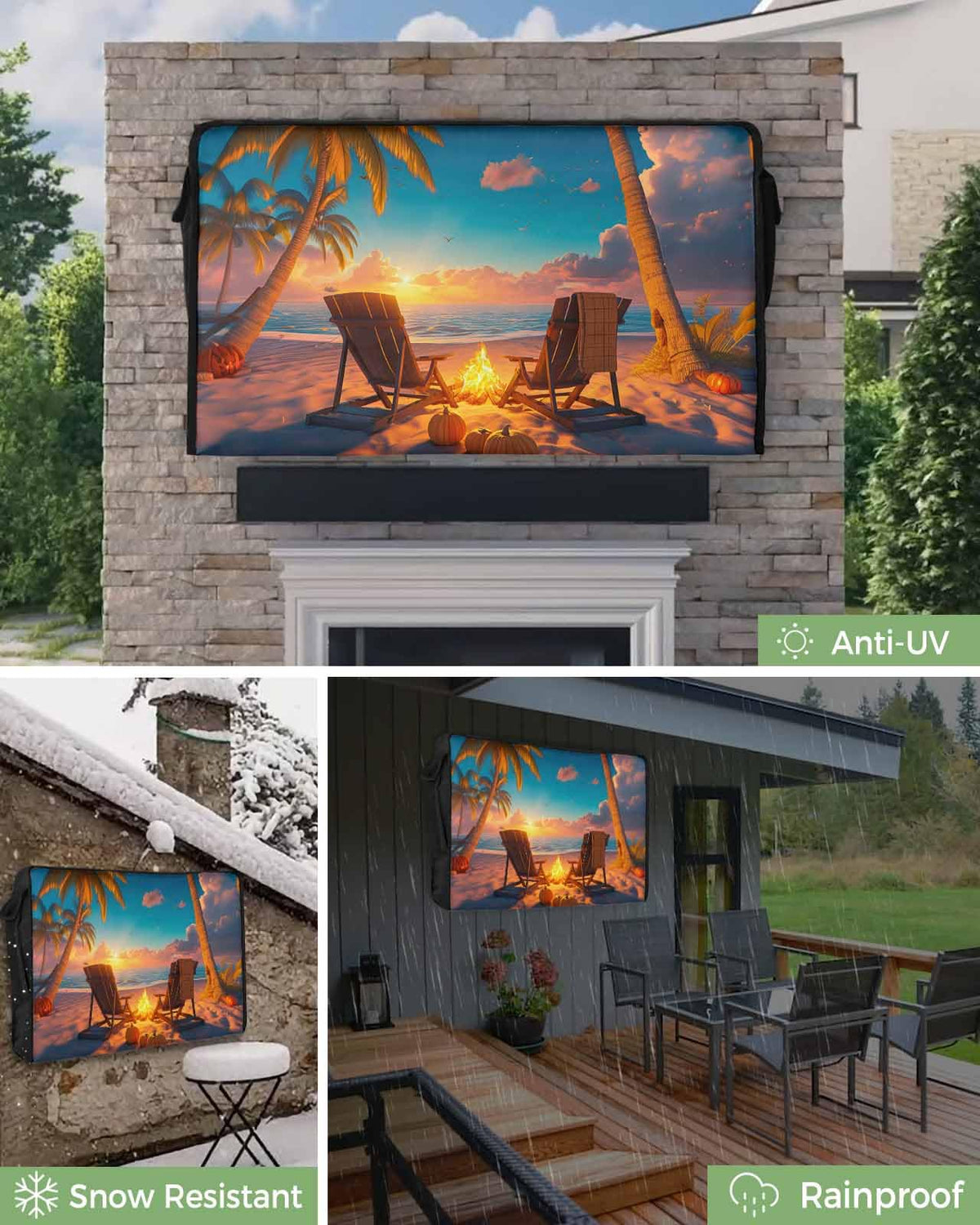 Waterproof Weatherproof Outdoor TV Cover for 30 to 32 Inch Flat Screen J554614