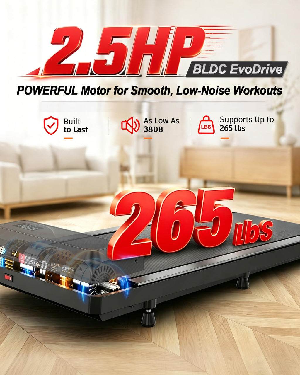 Under Desk Treadmill with 8% Incline L4858
