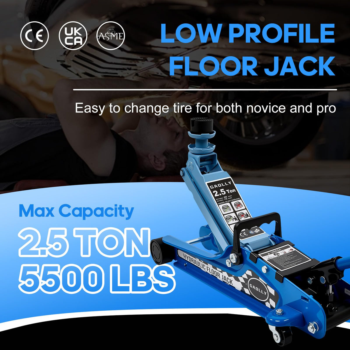 2.5 Ton Low Profile Steel Floor Jack T8780