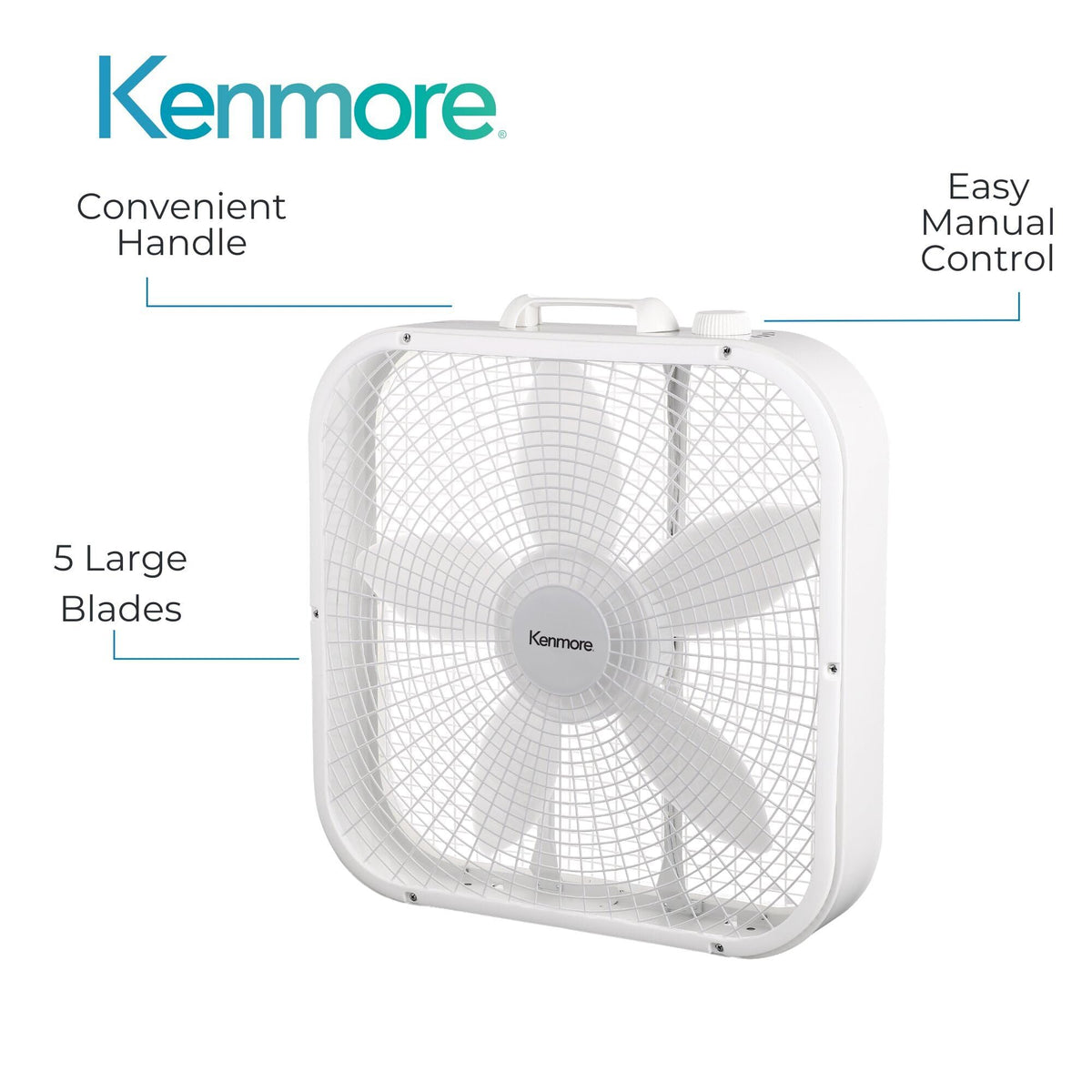 20" White 3 Speed Box Fan Q7750