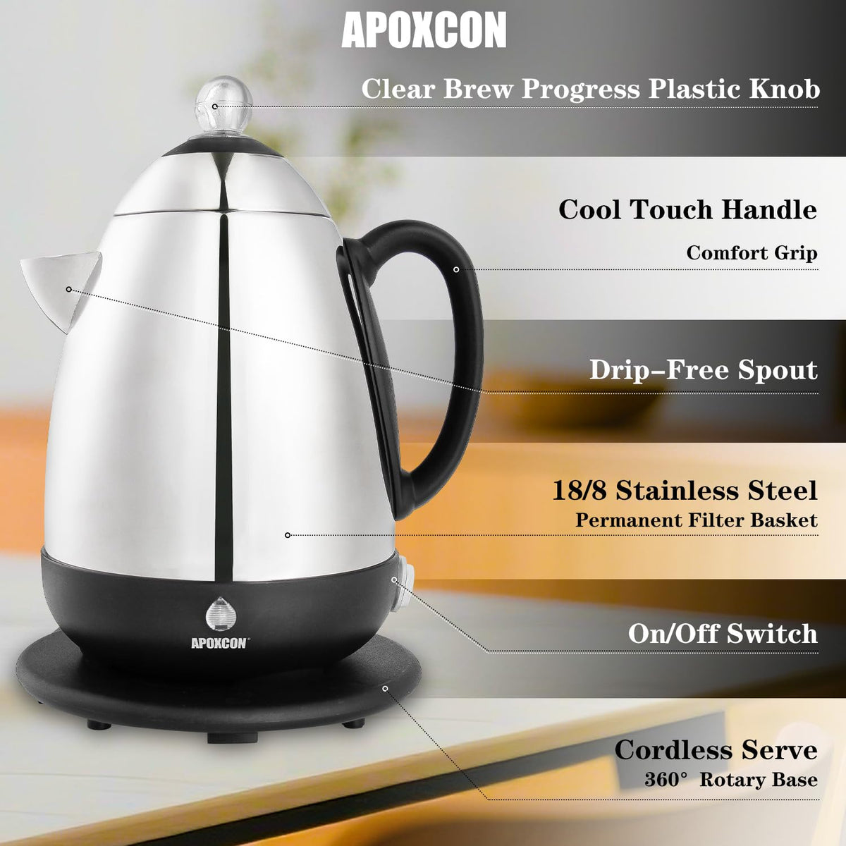 Electric Stainless Steel Coffee Percolator 10 Cup V98011