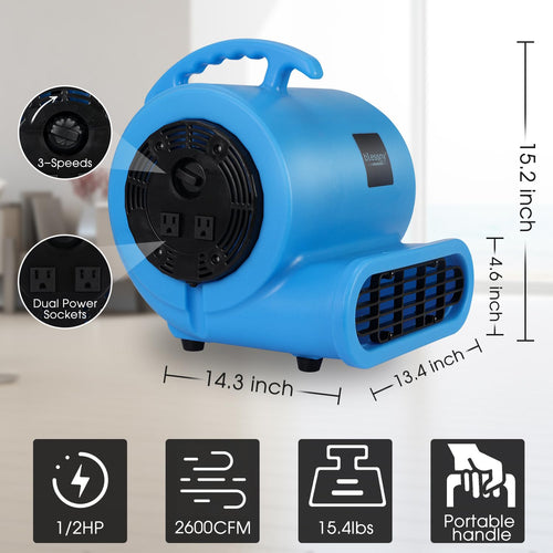 1/2 HP Carpet Dryer Air Blower Fan T8503