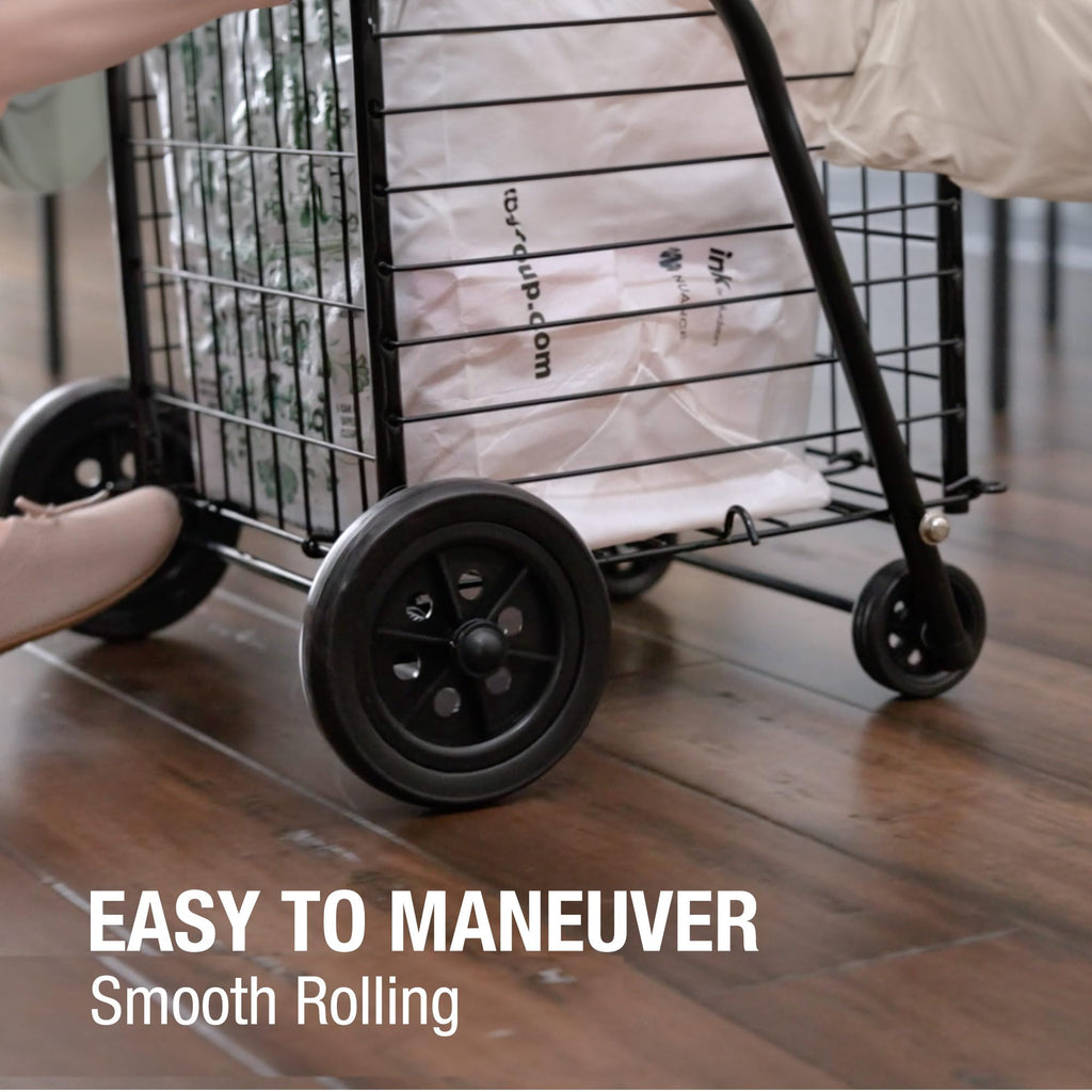 Black Foldable Utility Cart with Wheels B477660