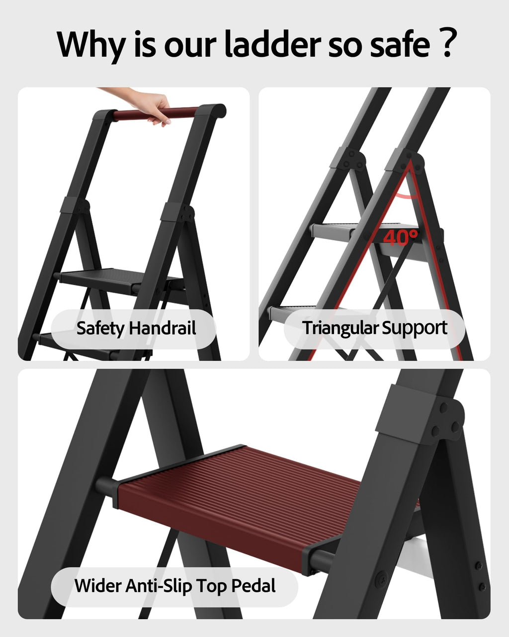 5 Step Aluminum Folding Ladder K8077