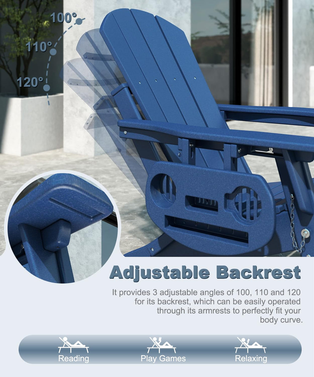 Adjustable Adirondack Chair Set of 2 with Ottoman B91994