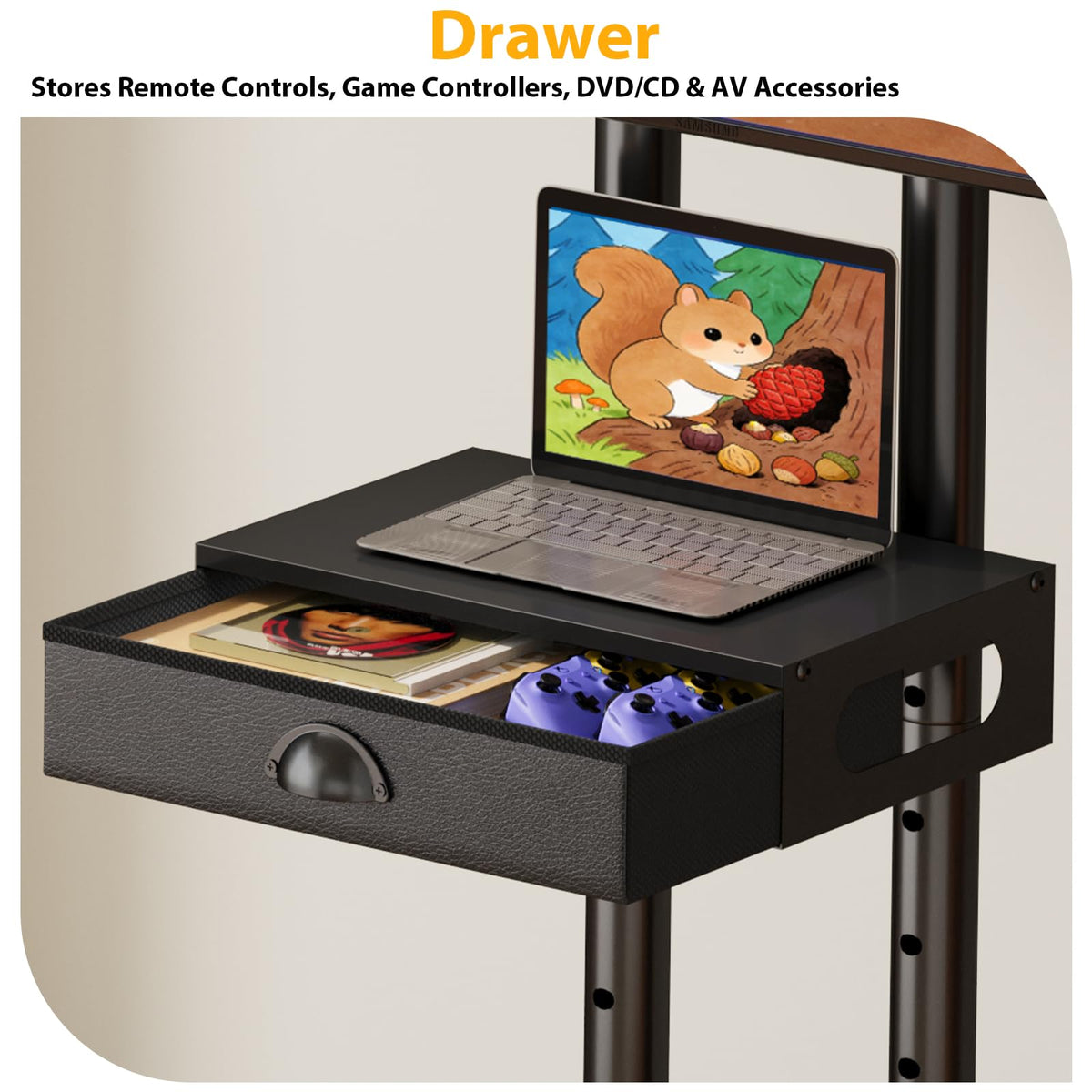 Rolling TV Stand with Drawer for 32-75 Inch TVs U324816