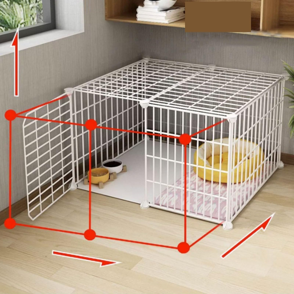 Large Indoor Detachable Metal Cat Cage with Cat Bed Q428