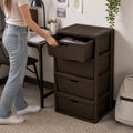 Brown 4 Drawer Plastic Storage Tower V64502