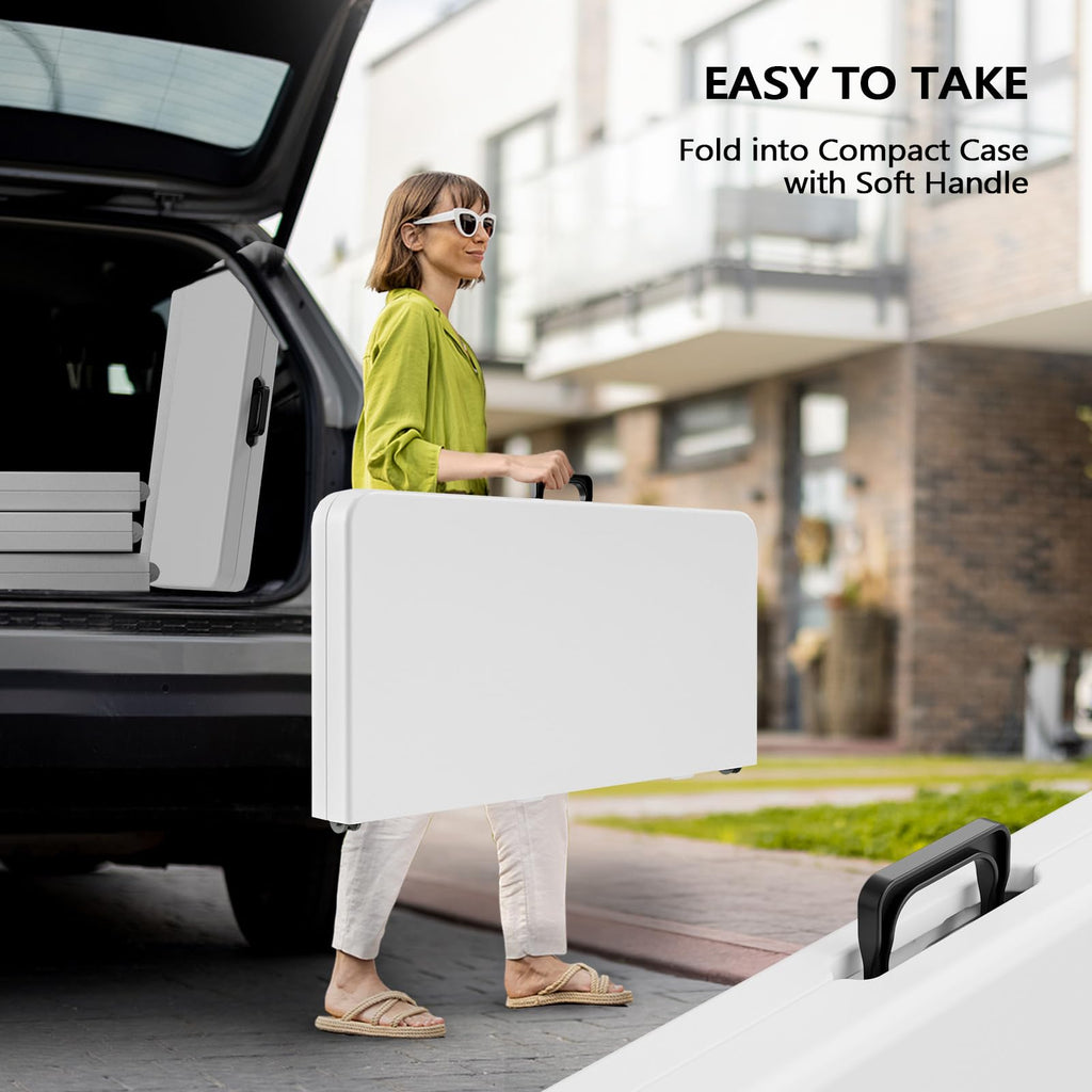 White Bi-Folding Portable Plastic Table G622017