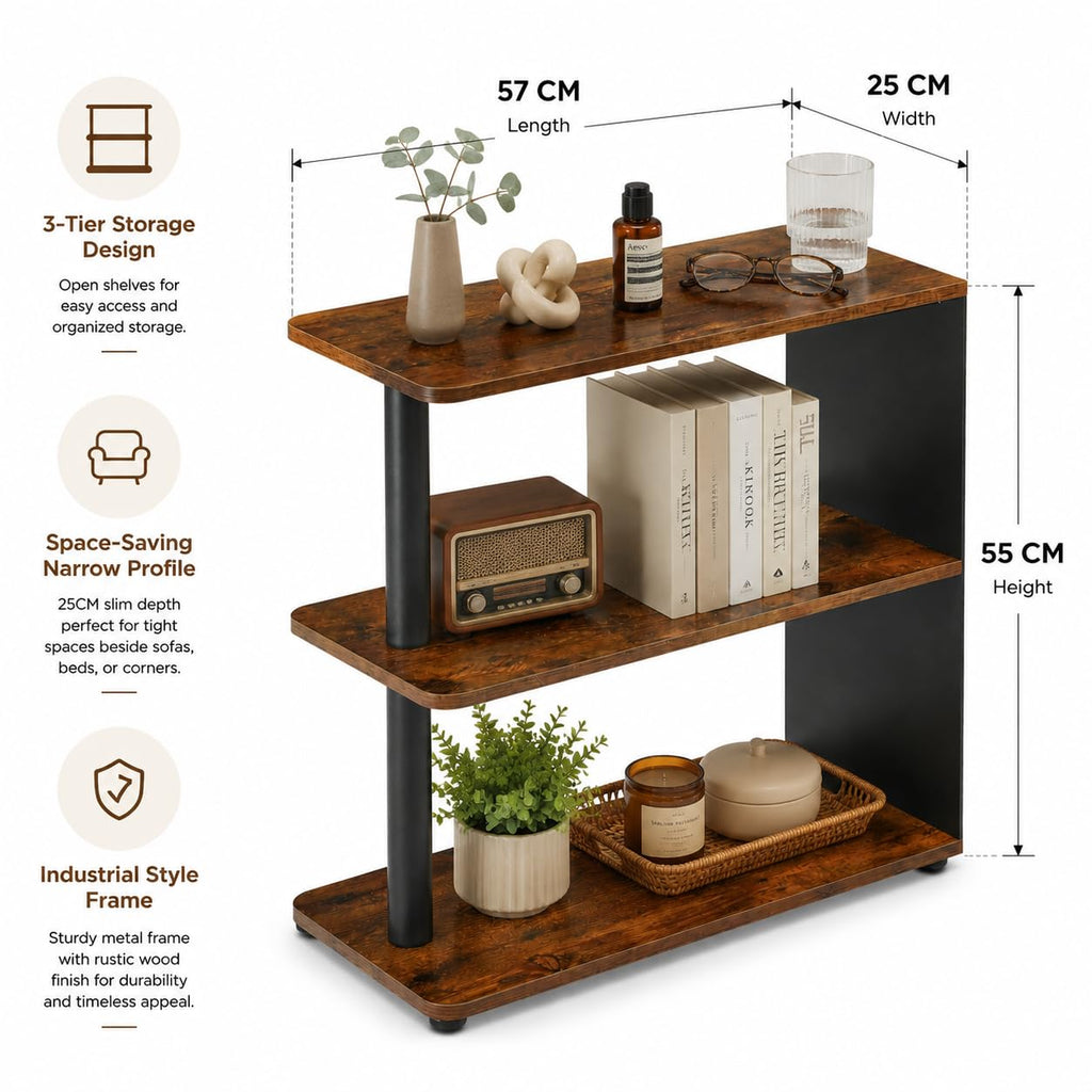 3-Tier Narrow Industrial End Table H421758