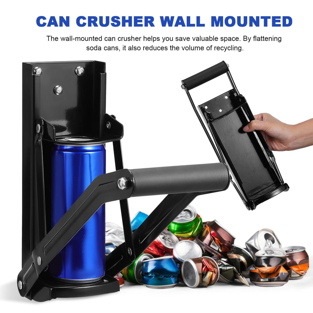 Wall Mounted Stainless Steel Can Crusher with Bottle Opener J54826