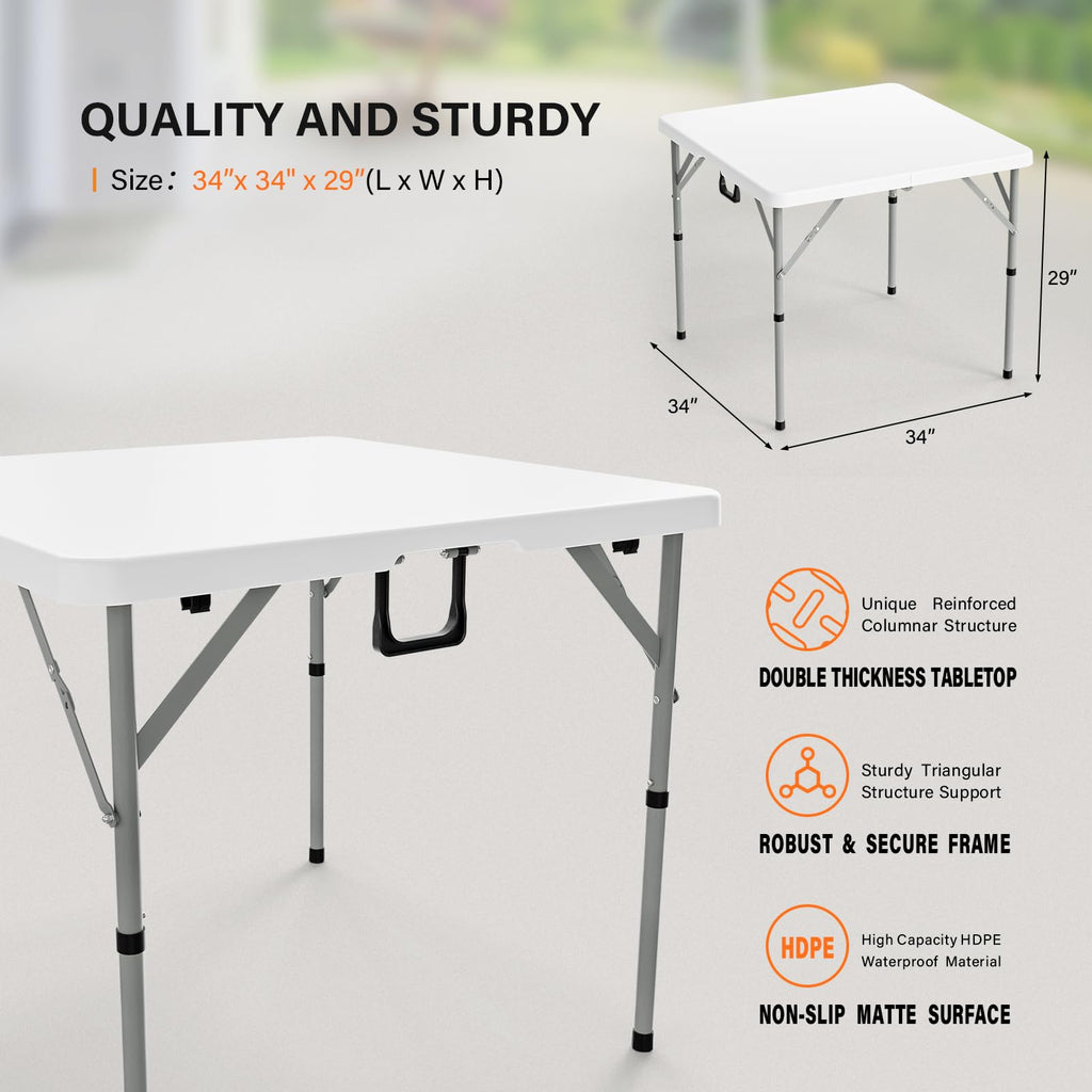 White Bi-Folding Portable Plastic Table G622017