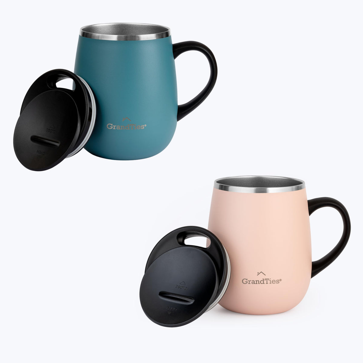 16 oz Insulated Stainless Steel Tumbler 2-Pack with Handle & Sliding Lid X39424
