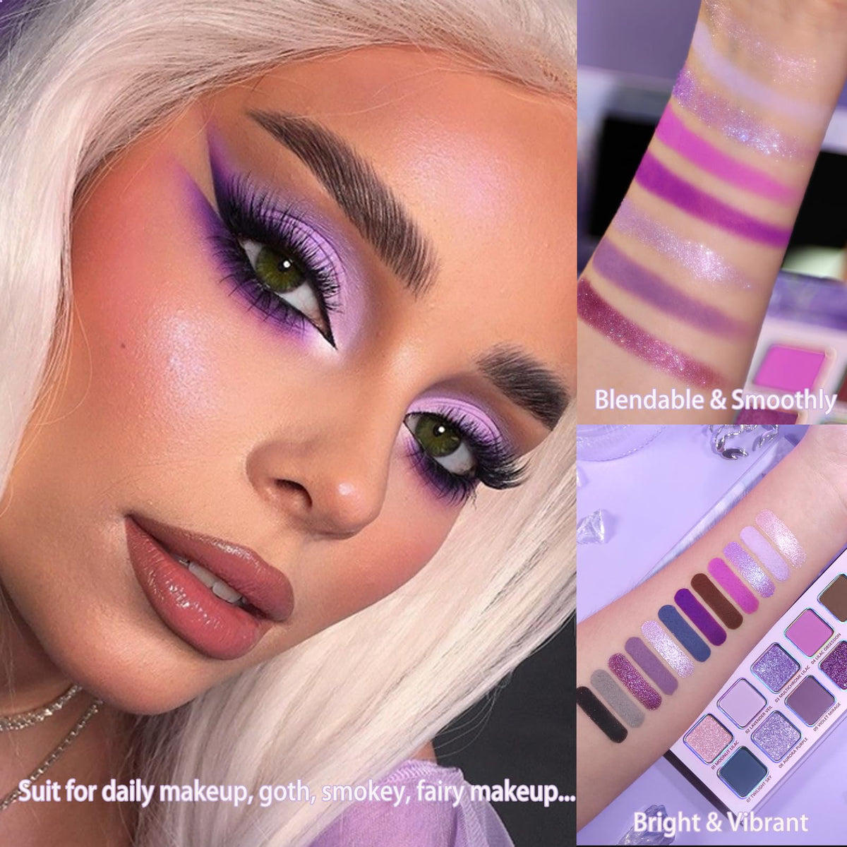 Pigmented Matte Shimmer Eyeshadow Palette V170