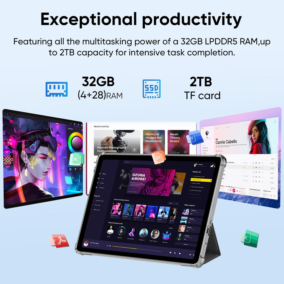 10.1" Android Tablet Octa-core 10GB RAM 64GB ROM Gray T7014