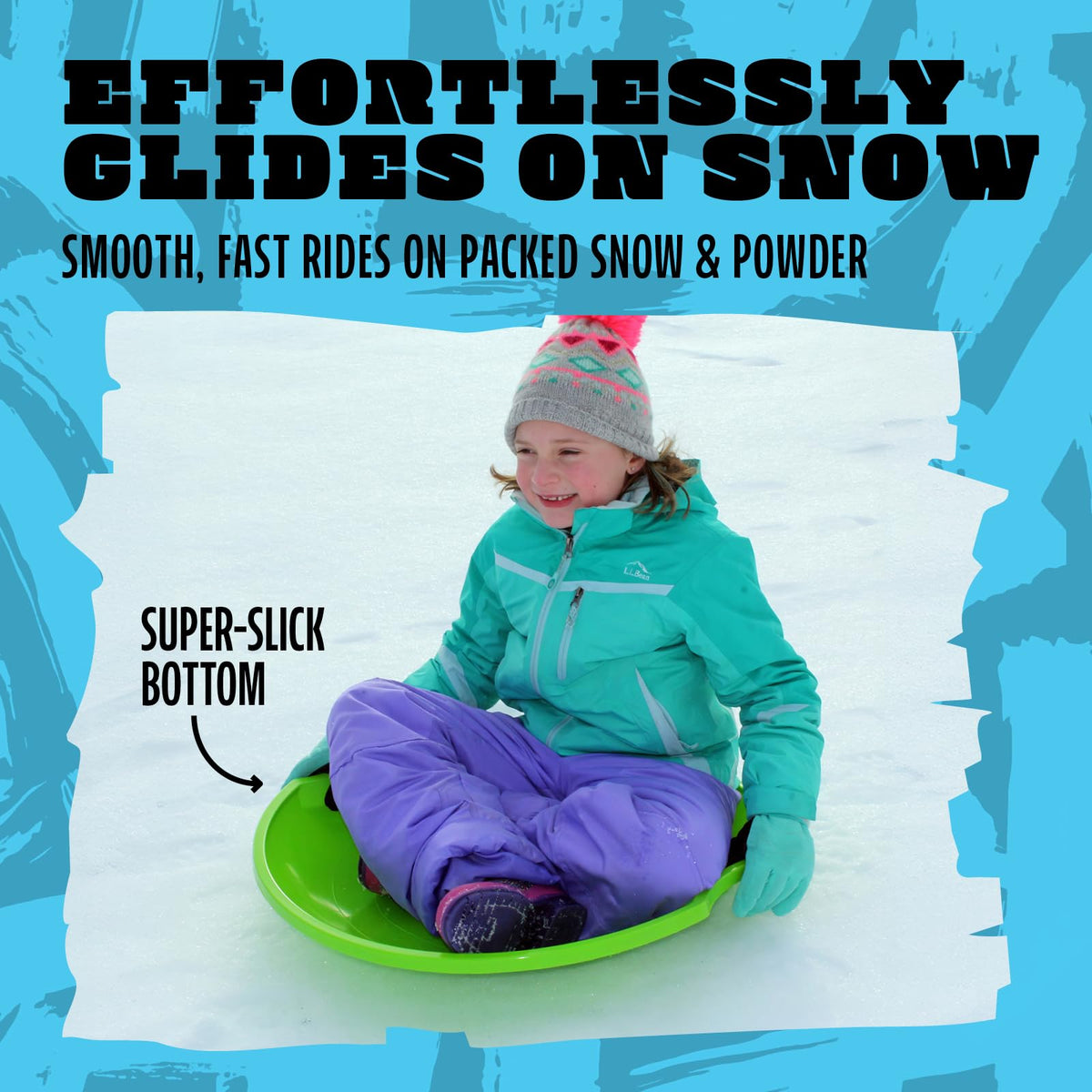 26” Plastic Snow Sleds with Hand Grips V551055