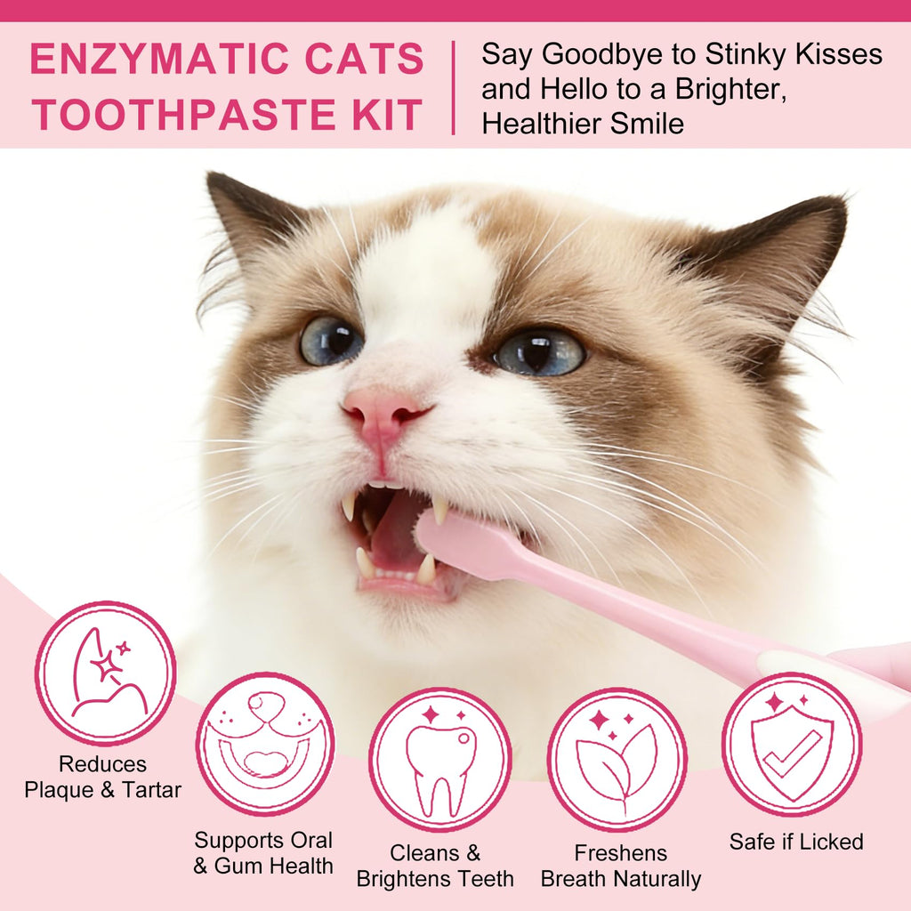 Cat Toothbrush and Toothpaste Dental Care Kit L4203