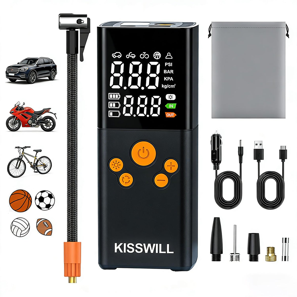 Portable Air Compressor 150PSI Cordless 12V DC V853