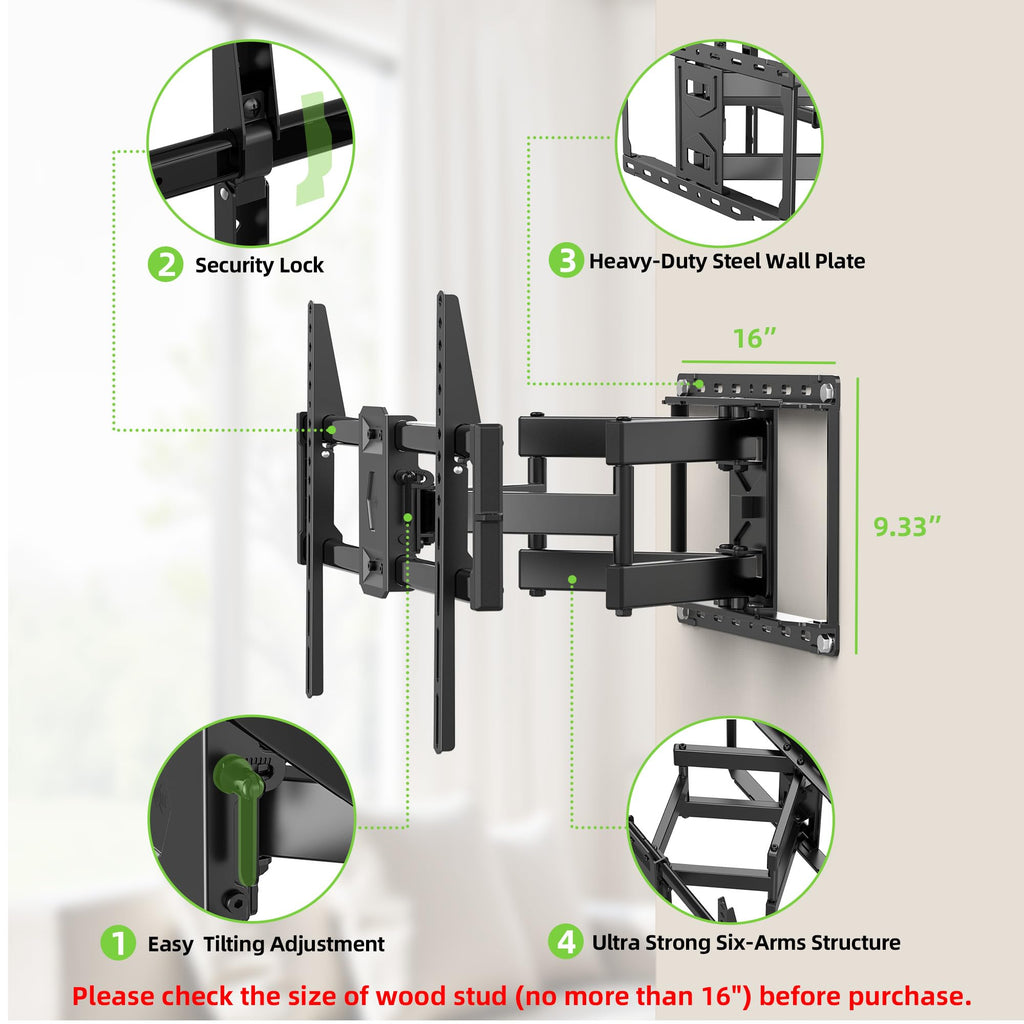 Full Motion TV Wall Mount for 42-90 inch Flat Screen X81722