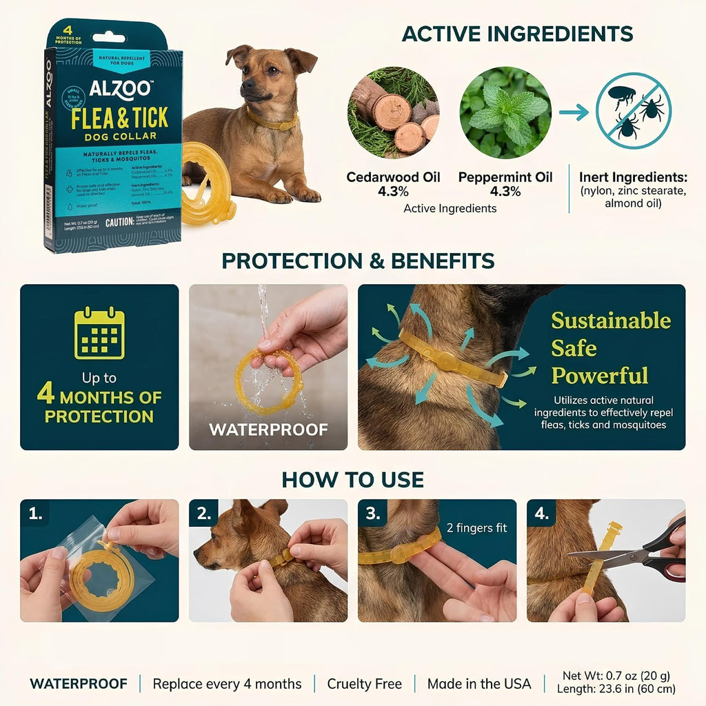 Plant-Based Flea & Tick Dog Collar for Small-Sized Dogs H619