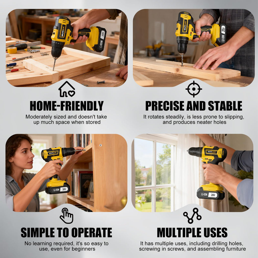 Cordless Drill Set 70PCS with Battery and Charger M69650