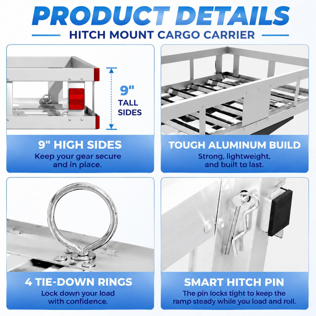 Aluminum Hitch Cargo Carrier with Ramp R123696