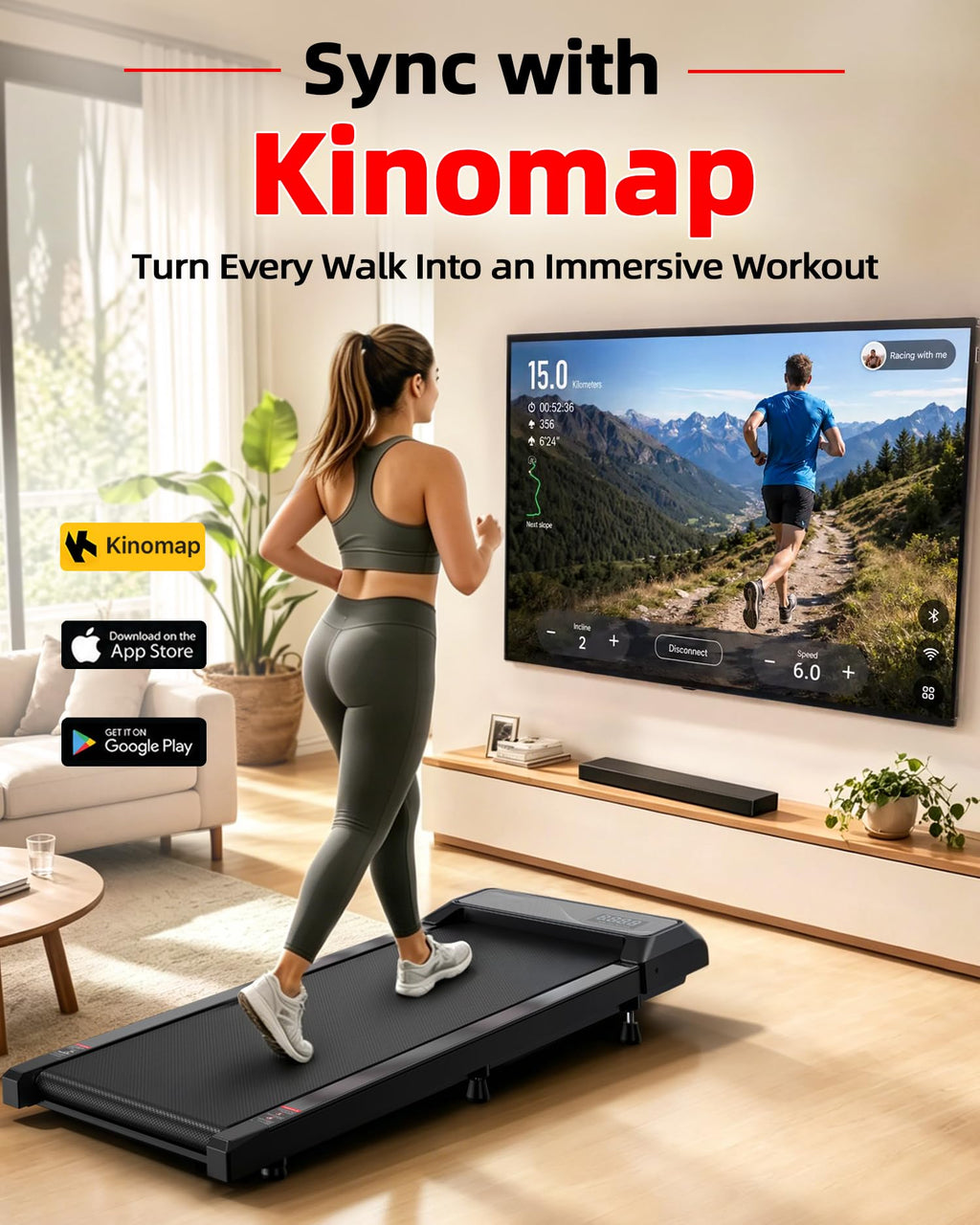 Under Desk Treadmill with 8% Incline L4858