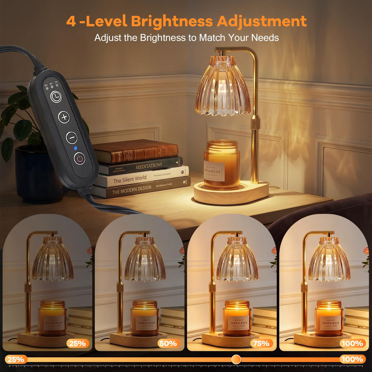Candle Warmer Lamp with Adjustable Height, Timer & Dimmer Q3571