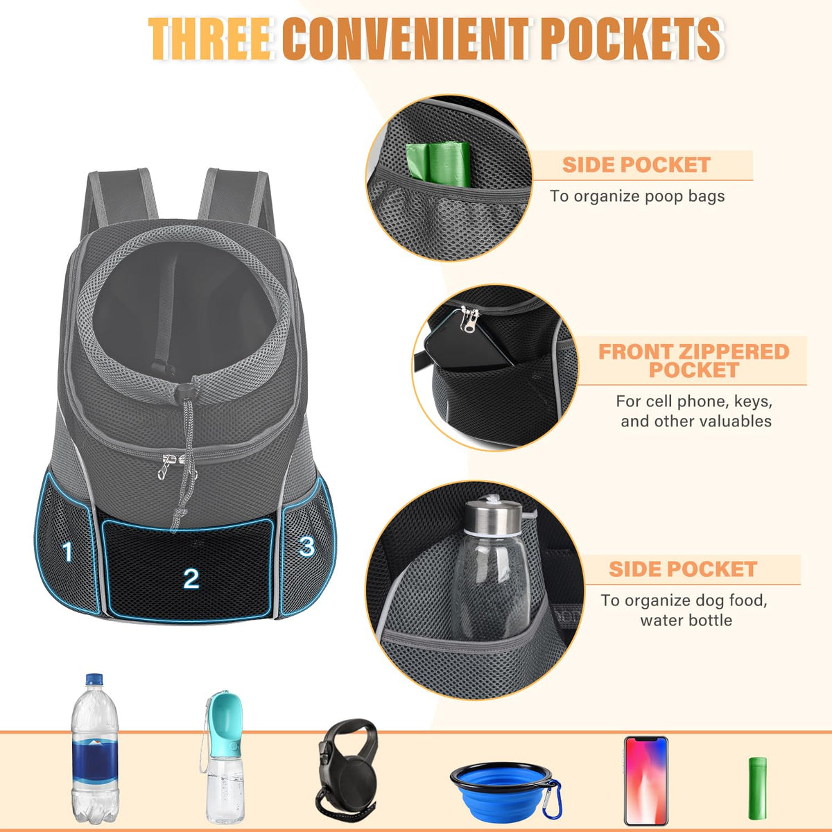 Adjustable Breathable Dog Carrier Backpack O45208