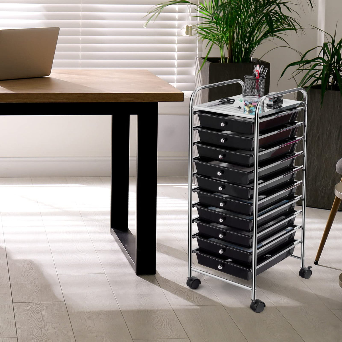 10 Drawer Multicolor Rolling Storage Cart G2585