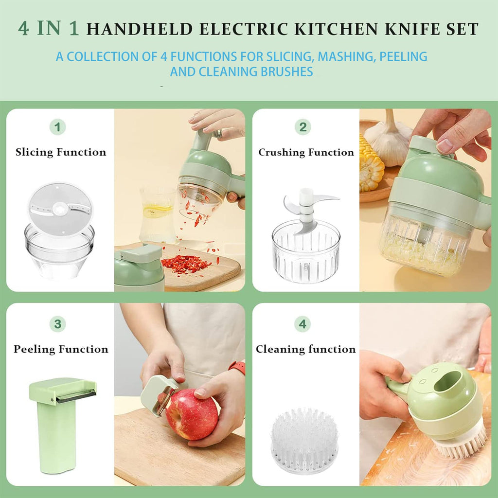 4 in 1 Handheld Electric Vegetable Cutter Set D690575