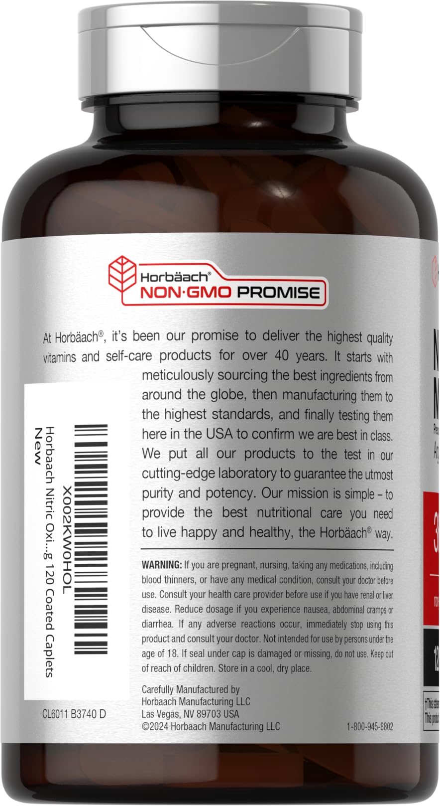 Nitric Oxide 3600mg 120 Caplets H3627
