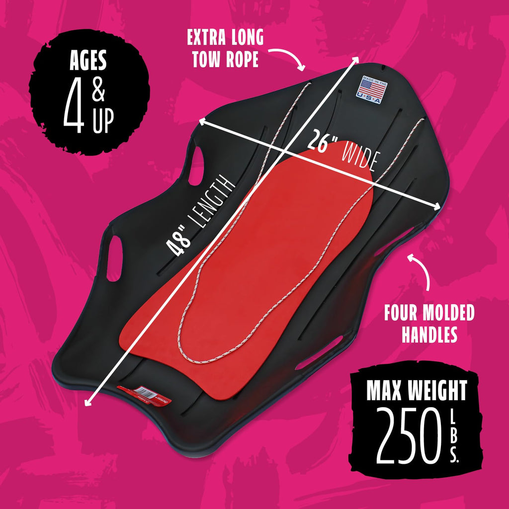 48" 2-Person Plastic Sled with Cushioned Pad S35218