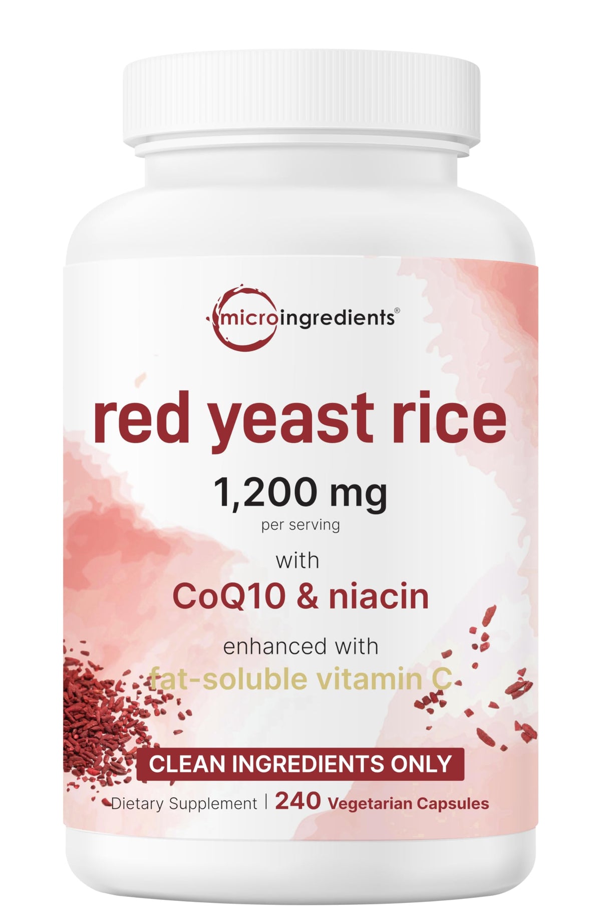 Red Yeast Rice with CoQ10 1200mg 240 Veggie Capsules B9971