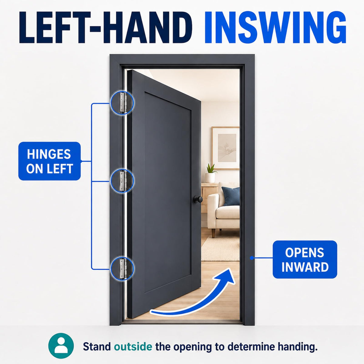 36"x80" Fiberglass Entry Door Frame, 4-9/16 Jamb, Left-Hand Inswing S45874