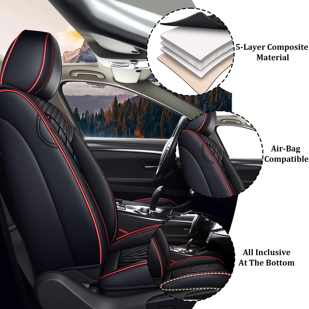 Waterproof Nappa Leather Full Set Car Seat Covers O4417