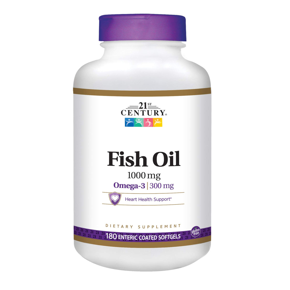 Fish Oil 1000 mg Enteric Coated Softgels 180-Count Pack of 2 U5848