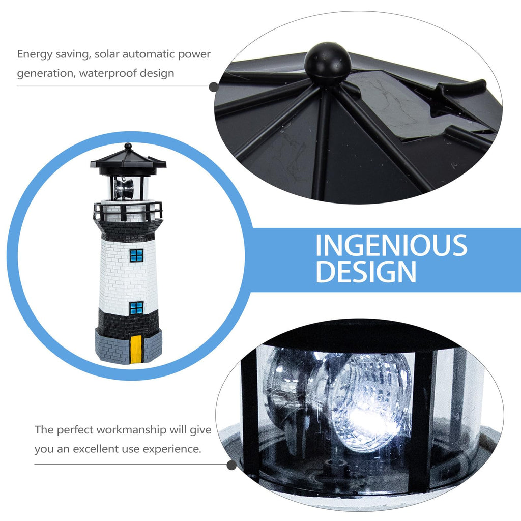 Solar Powered Resin Lighthouse Garden Decor V2147