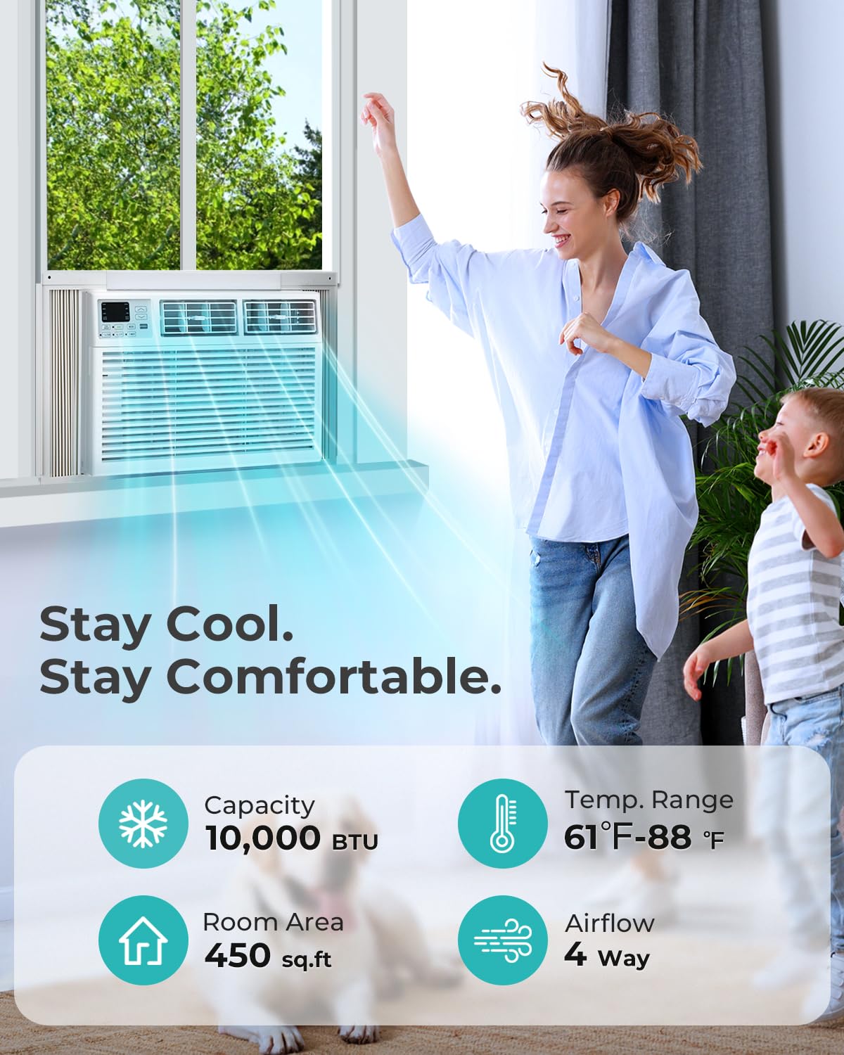 10000 BTU 6-in-1 Window Air Conditioner with Remote Control U97157