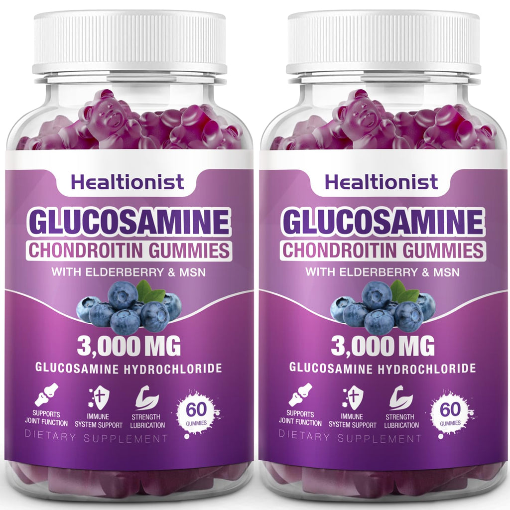 3000mg Glucosamine Chondroitin Gummies with MSM & Elderberry 120 Cts W7581