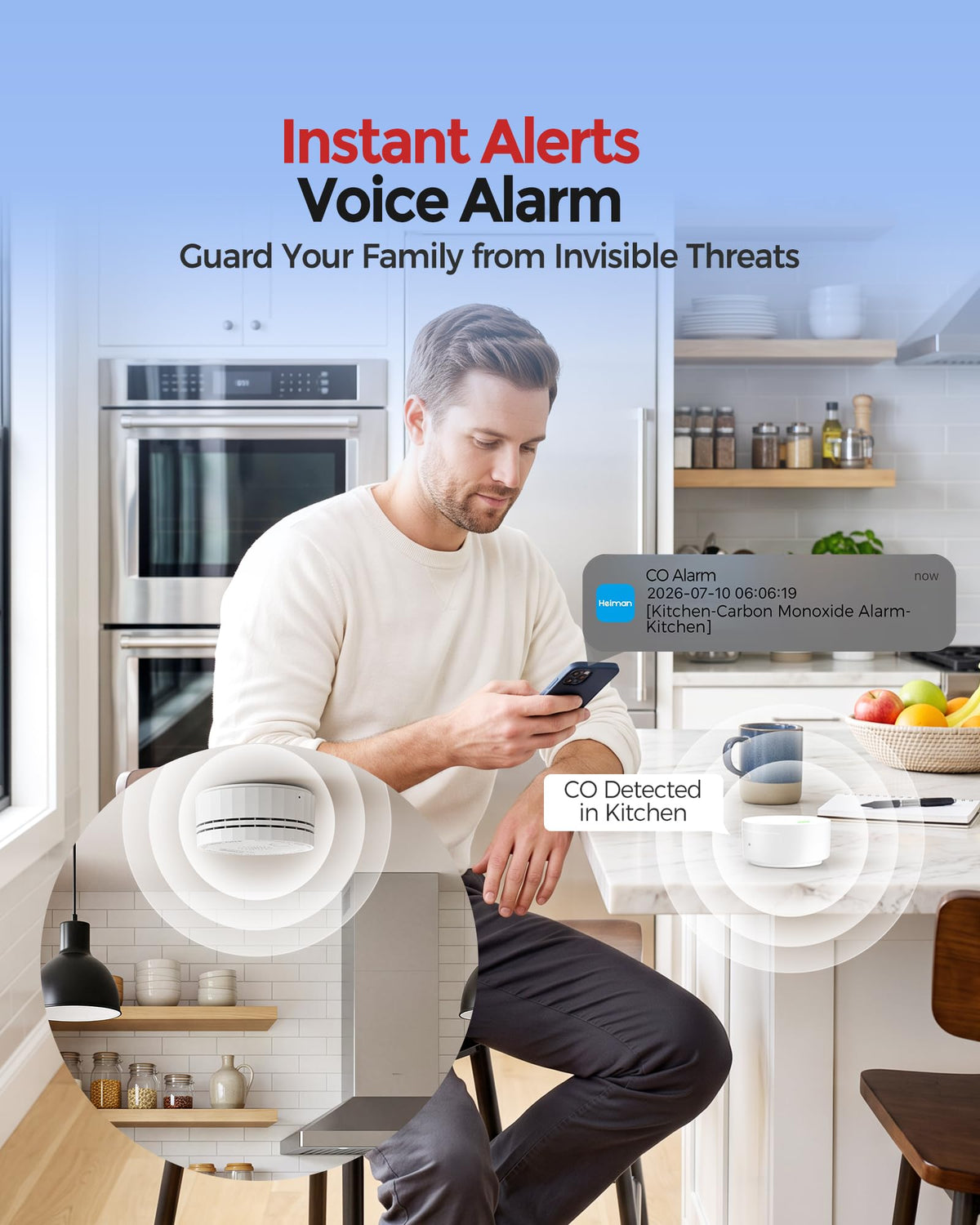Carbon Monoxide Detectors 3-Pack with Gateway N6750